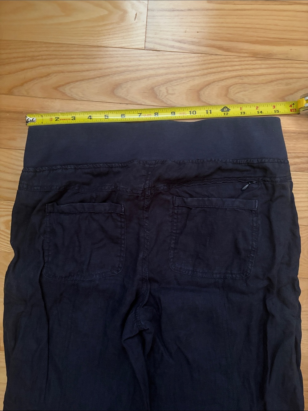 Athleta Navy Drawstring Linen Pants sz 6 - Picture 3 of 8